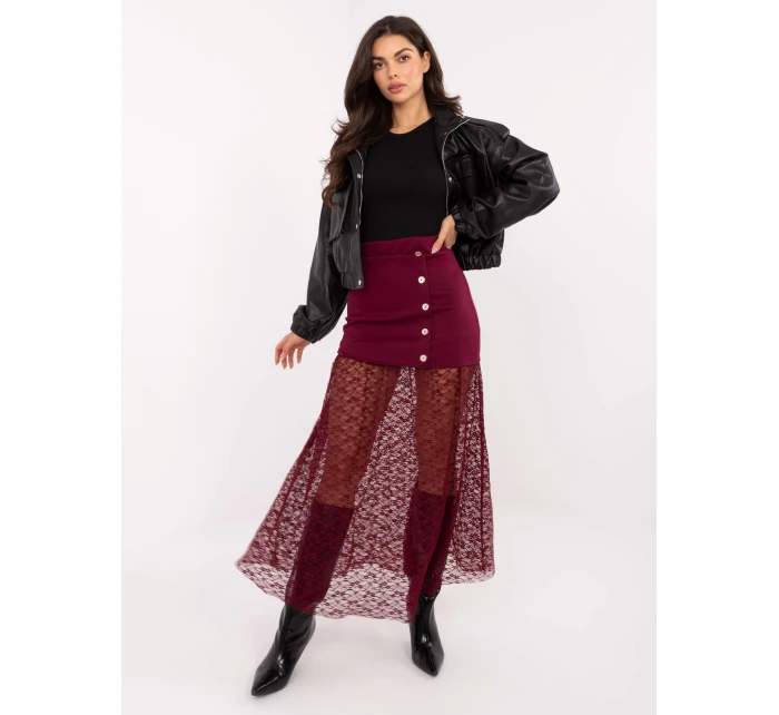 Spódnica MI SD model 21724563 bordowy - FPrice