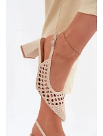 Dámske kožené sandále D-002 Kedira cream - Bellucci