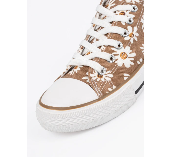 Výborné hnědé tenisky dámské bez podpatku Výborné hnědé tenisky dámské bez podpatku