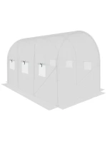 SKLENÍK ZÁHRADNÝ TUNEL 200X300X200CM PE KONŠTRUKCIA BIELA OCEĽ