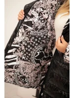 Dámská bunda Plus Size s kapucí a kožešinou černá