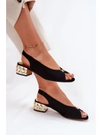 Semišové Elegantní Dámské Sandály model 21694823 Černé - CheBello