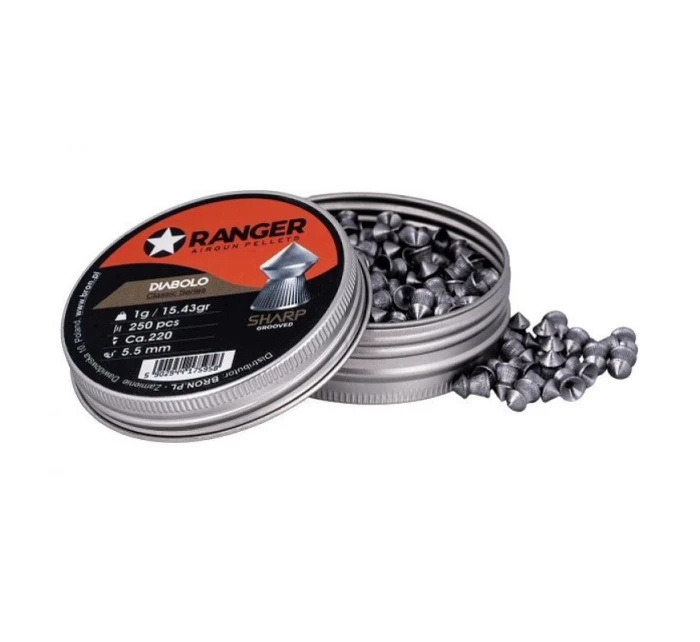 5,5 mm RANGER Diabolo Sharp Point 250 granúl 1,00 g