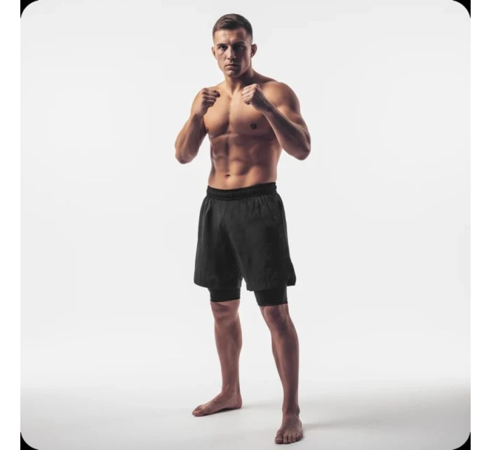 MMA šortky s legínami čierne DBX Bushido