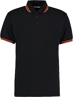 Kustom Kit KK 409 Pánske kontrastné polo tričko z piqué 43.0409 čierne/jasne oranžové