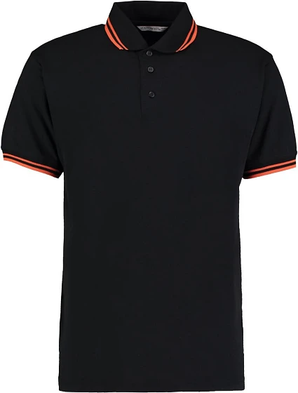 Kustom Kit KK 409 Pánske kontrastné polo tričko z piqué 43.0409 čierne/jasne oranžové Kustom Kit KK 409 Pánske kontrastné polo tričko z piqué 43.0409 čierne/jasne oranžové