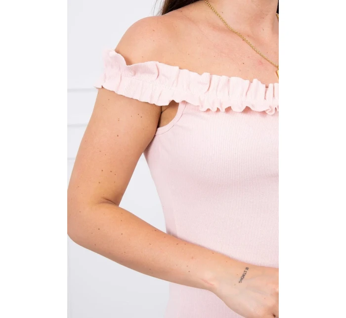 Španielske šaty s volánikmi púdrovo ružové Španielske šaty s volánikmi púdrovo ružové