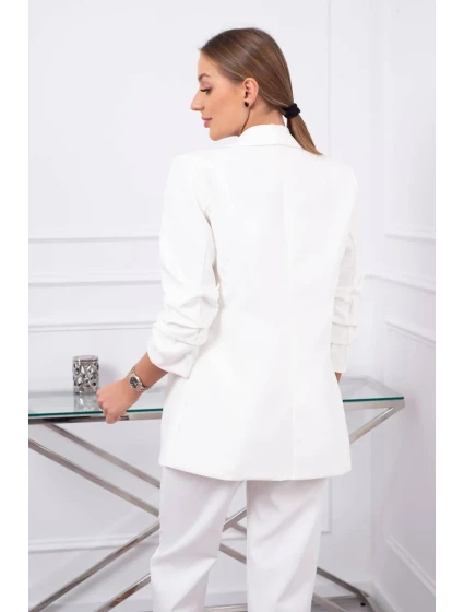 Elegantná súprava saka a nohavíc vo farbe ecru