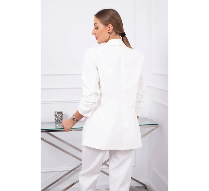 Elegantná súprava saka a nohavíc vo farbe ecru