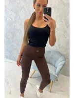 Pruhované legíny hnědé Pruhované legíny hnědé