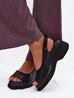 Kožené sandále na platforme Vinceza 66936 Black