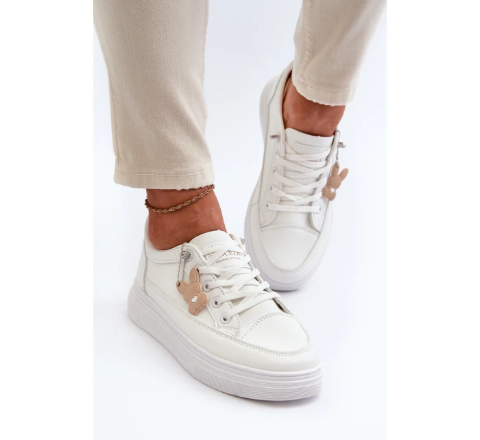 Dámské sportovní boty na platformě model 22010082 Bílá - VINCEZA