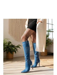 Dámske topánky na podpätku SXX-5 Jeans blue - Step in Style