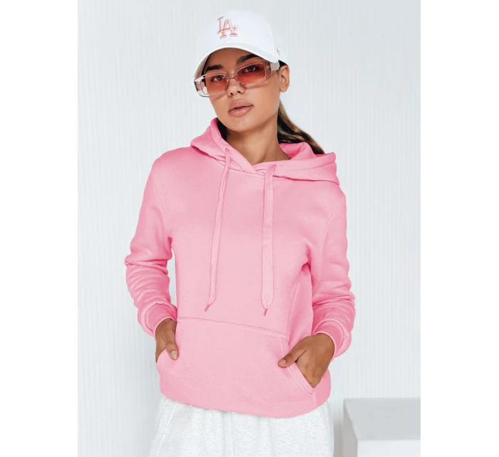 Dámská mikina BASIC s kapucí růžová model 21962140 - Dstreet