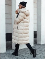 Dámská prošívaná zimní bunda s kapucí béžová Dstreet model 21980484 - FashionStreet