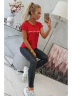 Nakupovanie je moja kardio červená blúzka Nakupovanie je moja kardio červená blúzka