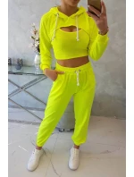 Bavlnená 3dielna sada žltá neónová Bavlnená 3dielna sada žltá neónová