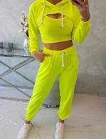 Bavlnená 3dielna sada žltá neónová