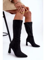 Na Sloupku Zamszové Černé model 21629276 - Boto