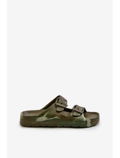 Lekkie Klapki Chłopięce Piankowe Z Klamrami Ciemnozielone Adirnaca
