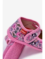 Dětské pantofle na suchý zip s růžové model 21682694 - Milami