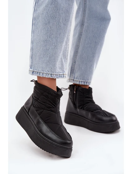 Dámské zimní boty na platformě vyhřívané kožešinkou černé Tahlira Dámské zimní boty na platformě vyhřívané kožešinkou černé Tahlira