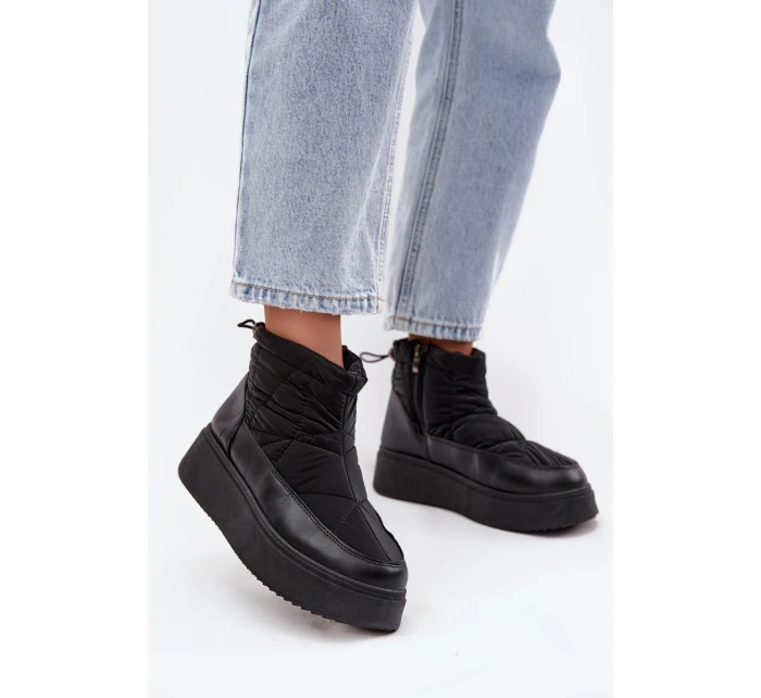 Dámské zimní boty na platformě vyhřívané kožešinkou černé Tahlira Dámské zimní boty na platformě vyhřívané kožešinkou černé Tahlira