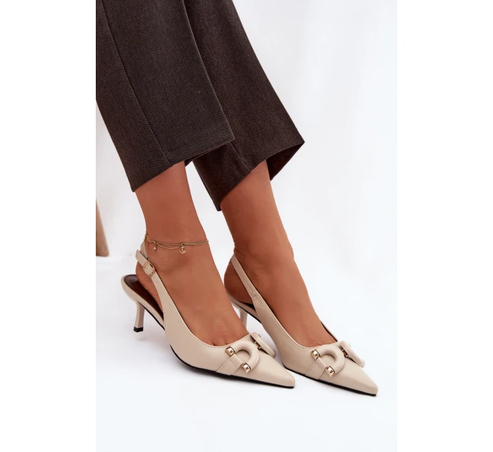 Dámské sandály na jehle s ozdobným detailem světle béžové Brienne