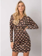 Šaty DHJ SK 12695.26P čierna a béžová