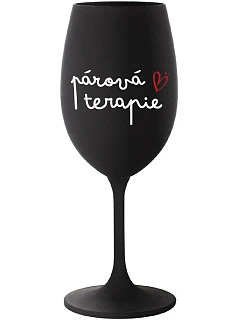 Párová terapia - čierny pohár na víno 350 ml