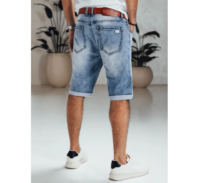 Pánske modré džínsové šortky s opaskom FashionStreet SX2564