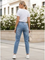 Jeansy damskie mom fit z niebieskie model 22009956 - FashionStreet