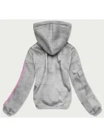 Krátka šedá dámska bavlnená tepláková mikina (26031) Krátka šedá dámska bavlnená tepláková mikina (26031)