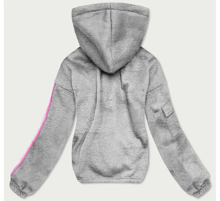 Krátka šedá dámska bavlnená tepláková mikina (26031) Krátka šedá dámska bavlnená tepláková mikina (26031)