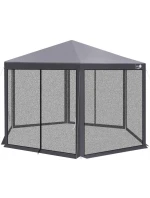 Záhradný pavilón 2x2x2x2,5 m so sivou moskytiérou