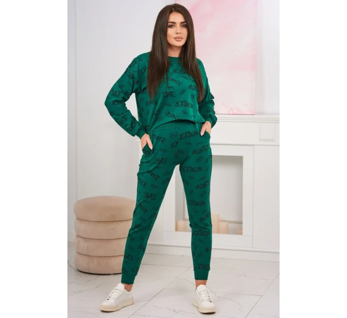 Súprava s nápismi zelenej farby