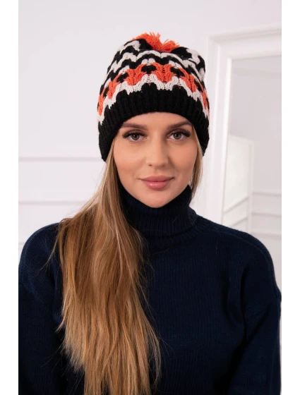 Dámska čiapka Laila K283 čierna + svetlo béžová