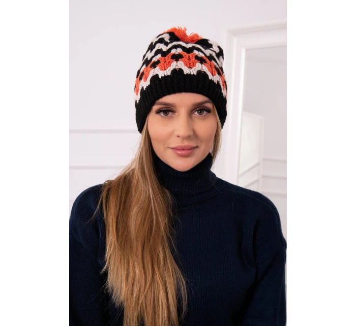 Dámska čiapka Laila K283 čierna + svetlo béžová