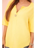Dámska mušelínová košeľa so žltým gombíkom Dámska mušelínová košeľa so žltým gombíkom