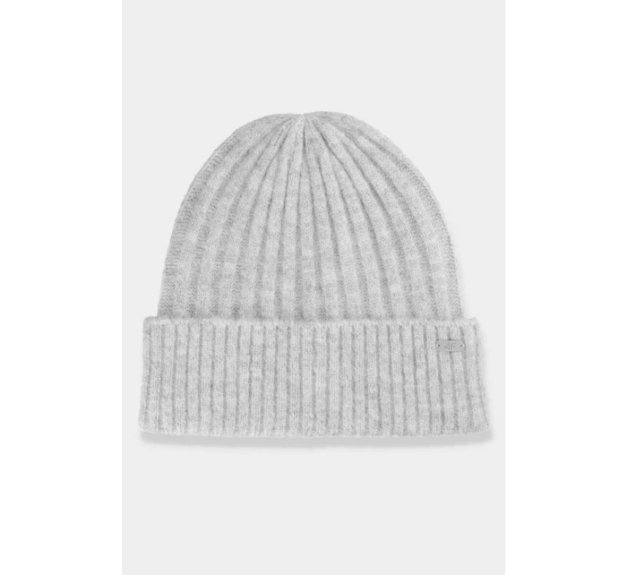 Dámská zimní čepice model 21645348 šedá - 4F Dámská zimní čepice model 21645348 šedá - 4F