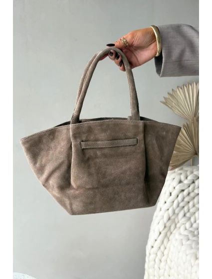 Kožená semišová kabelka béžová Orselle Kožená semišová kabelka béžová Orselle