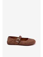 Baleríny Barefoot z přírodního semiše model 22125880 hnědé - Zazoo