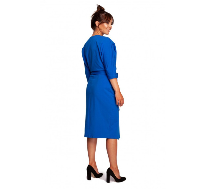 B241 Zavinovacie šaty s opaskom na zaväzovanie - kráľovská modrá