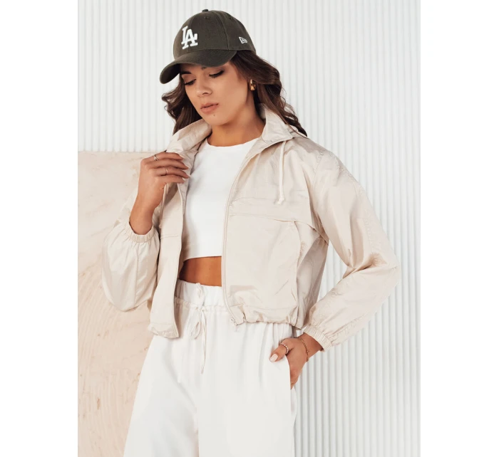 Dámska prechodná bunda s kapucňou GRAUS ecru FashionStreet TY4220