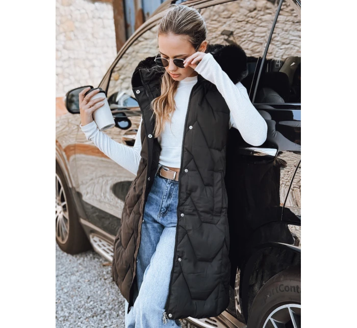 Dámska prešívaná vesta čierna FashionStreet TY5262