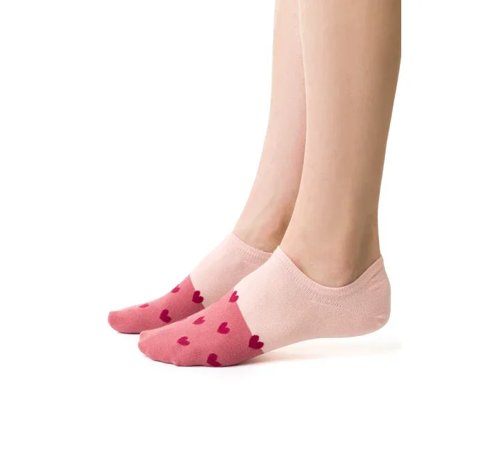 Steven 021 vzorované ponožky farba:ružová/hearts 059