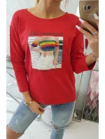 Blúzka s potlačou Summer Girl červená
