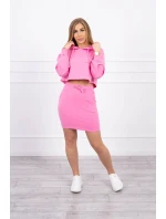 Souprava halenky se sukní světle růžová