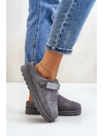 Dámské Teplé Pantofle S Kožešinou Na Platformě Šedé model 21671351 - Boto Dámské Teplé Pantofle S Kožešinou Na Platformě Šedé model 21671351 - Boto
