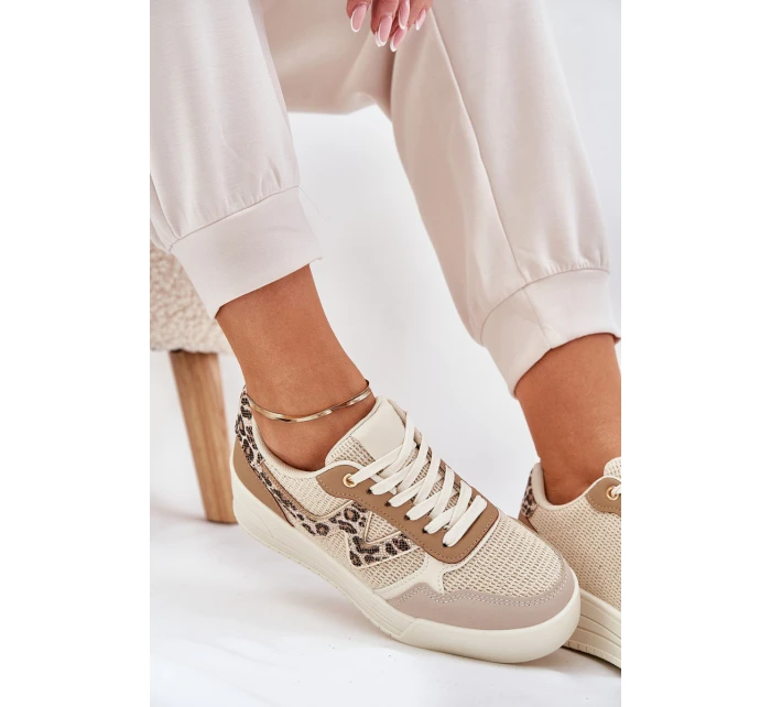 Buty Sportowe Damskie Na Platformie Panterka Khaki Lorori